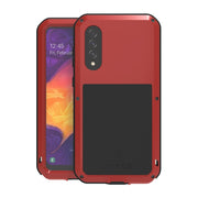 For Galaxy A50 LOVE MEI Metal Shockproof Water-resistant Dustproof Protective Case(Red)