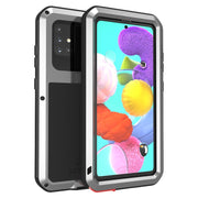 For Galaxy A51 LOVE MEI Metal Shockproof Water-resistant Dustproof Protective Case(Silver)
