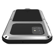 For Galaxy A51 LOVE MEI Metal Shockproof Water-resistant Dustproof Protective Case(Silver)