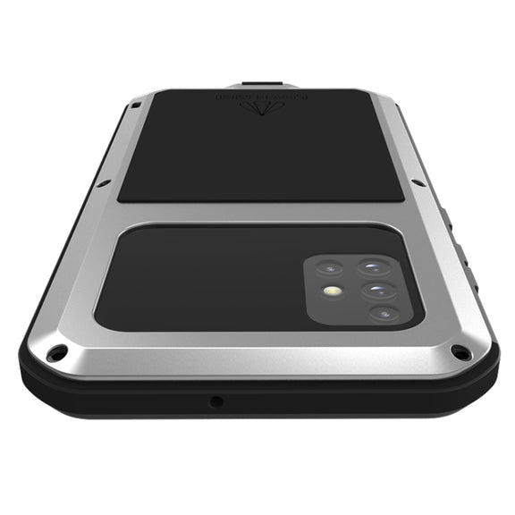 For Galaxy A51 LOVE MEI Metal Shockproof Water-resistant Dustproof Protective Case(Silver)