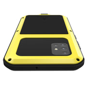 For Galaxy A51 LOVE MEI Metal Shockproof Water-resistant Dustproof Protective Case(Yellow)