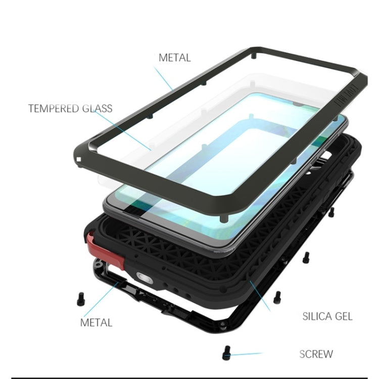 For Galaxy A70s LOVE MEI Metal Shockproof Water-resistant Dustproof Protective Case(Silver)