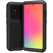 For Galaxy A71 LOVE MEI Metal Shockproof Water-resistant Dustproof Protective Case(Black)
