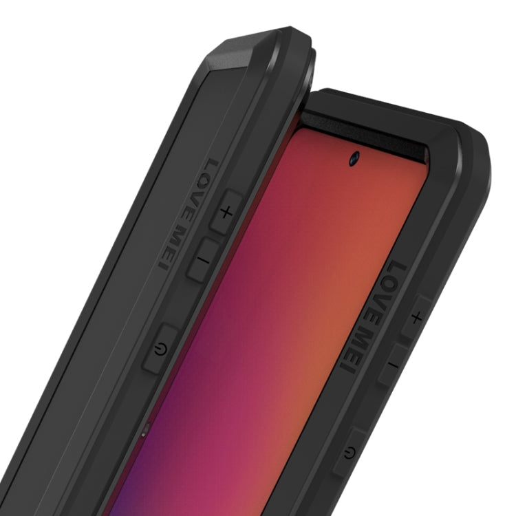 For Galaxy A71 LOVE MEI Metal Shockproof Water-resistant Dustproof Protective Case(Black)