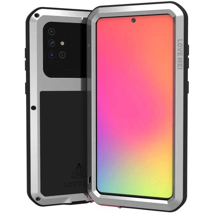 For Galaxy A71 LOVE MEI Metal Shockproof Water-resistant Dustproof Protective Case(Silver)
