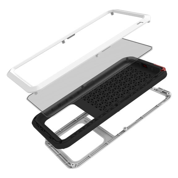 For Galaxy A71 LOVE MEI Metal Shockproof Water-resistant Dustproof Protective Case(White)