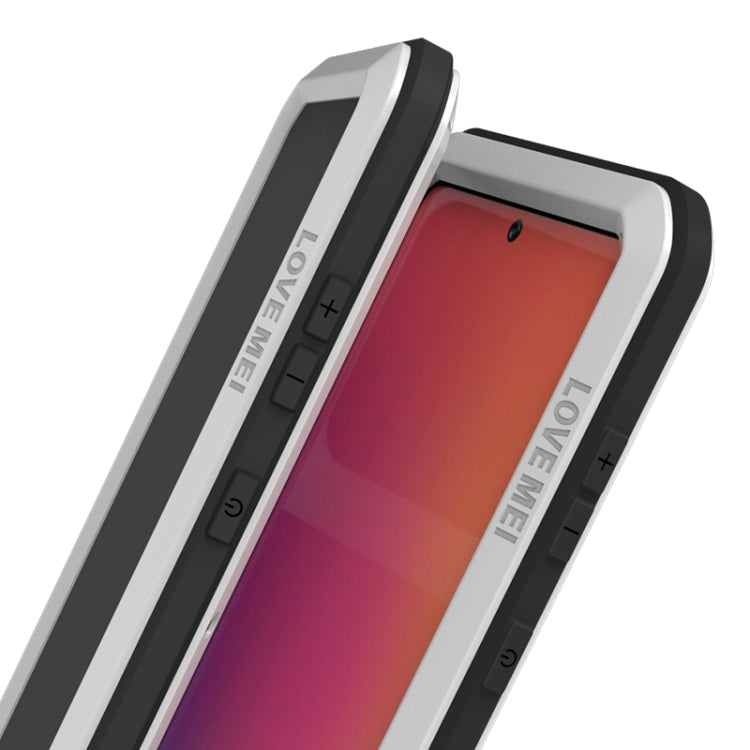 For Galaxy A71 LOVE MEI Metal Shockproof Water-resistant Dustproof Protective Case(White)