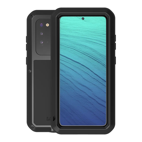 For Galaxy S20 LOVE MEI Metal Shockproof Water-resistant Dustproof Protective Case(Black)