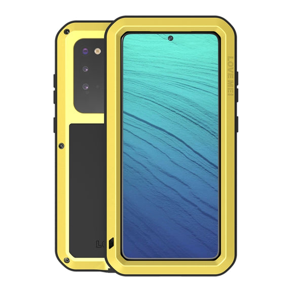 For Galaxy S20 LOVE MEI Metal Shockproof Water-resistant Dustproof Protective Case(Yellow)