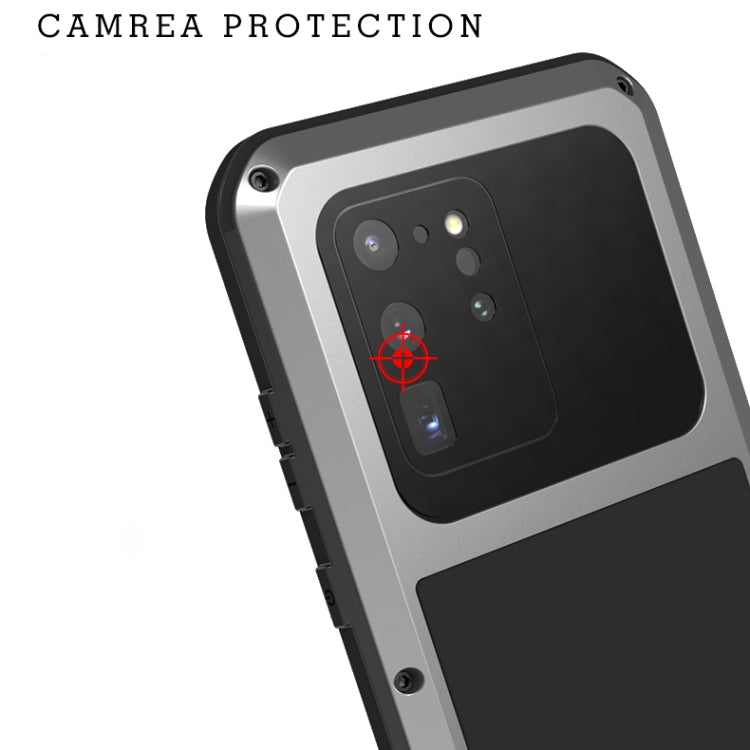 For Galaxy S20 Ultra LOVE MEI Metal Shockproof Water-resistant Dustproof Protective Case(Red)