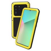 For Galaxy S20 Ultra LOVE MEI Metal Shockproof Water-resistant Dustproof Protective Case(Yellow)