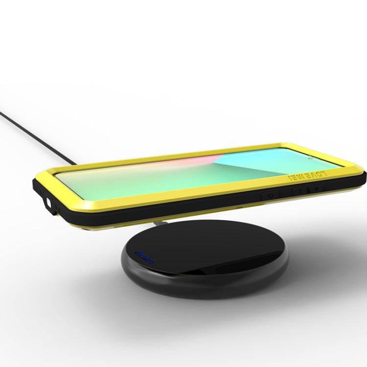 For Galaxy S20 Ultra LOVE MEI Metal Shockproof Water-resistant Dustproof Protective Case(Yellow)