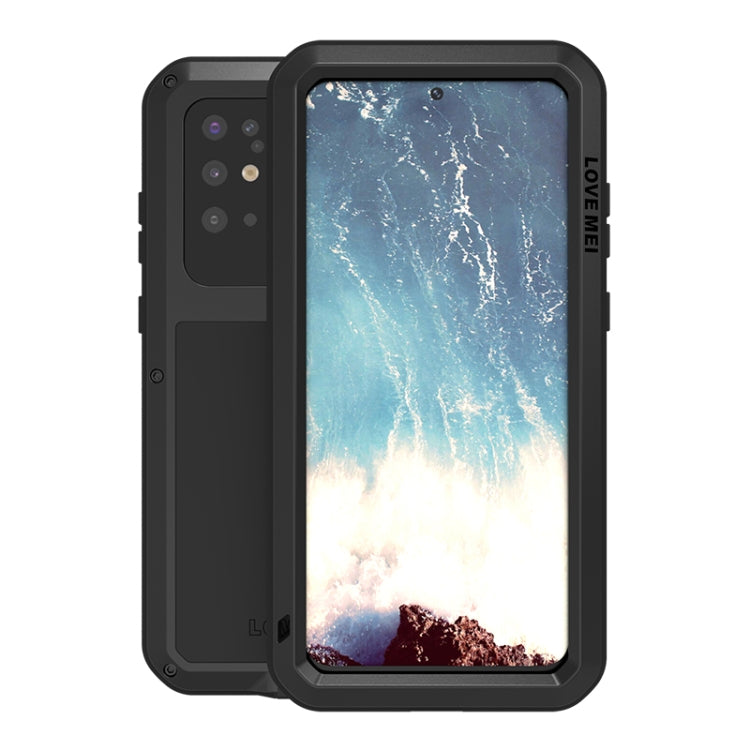 For Galaxy S20 Plus LOVE MEI Metal Shockproof Water-resistant Dustproof Protective Case(Black)