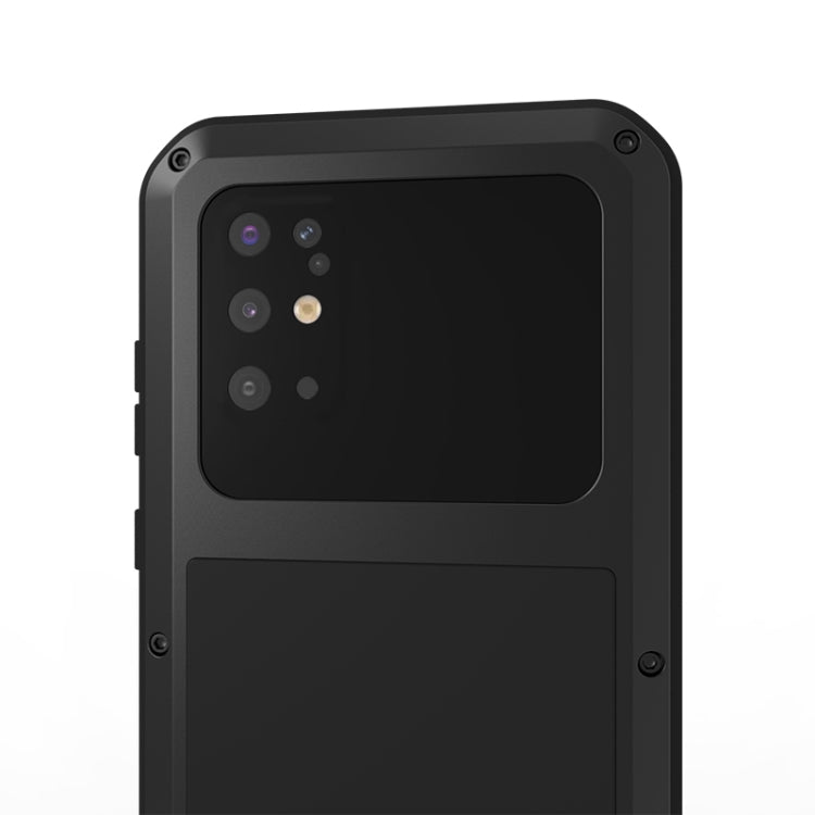 For Galaxy S20 Plus LOVE MEI Metal Shockproof Water-resistant Dustproof Protective Case(Black)