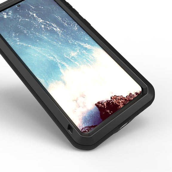 For Galaxy S20 Plus LOVE MEI Metal Shockproof Water-resistant Dustproof Protective Case(Black)