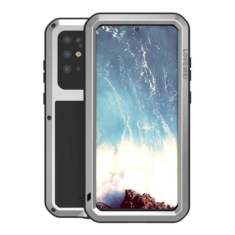 For Galaxy S20 Plus LOVE MEI Metal Shockproof Water-resistant Dustproof Protective Case(Silver)