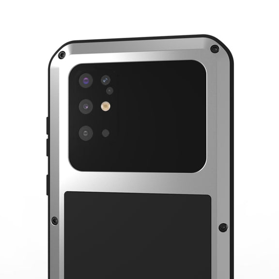 For Galaxy S20 Plus LOVE MEI Metal Shockproof Water-resistant Dustproof Protective Case(Silver)