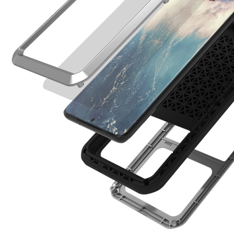 For Galaxy S20 Plus LOVE MEI Metal Shockproof Water-resistant Dustproof Protective Case(Silver)