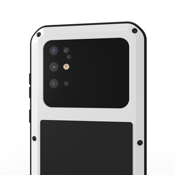 For Galaxy S20 Plus LOVE MEI Metal Shockproof Water-resistant Dustproof Protective Case(White)