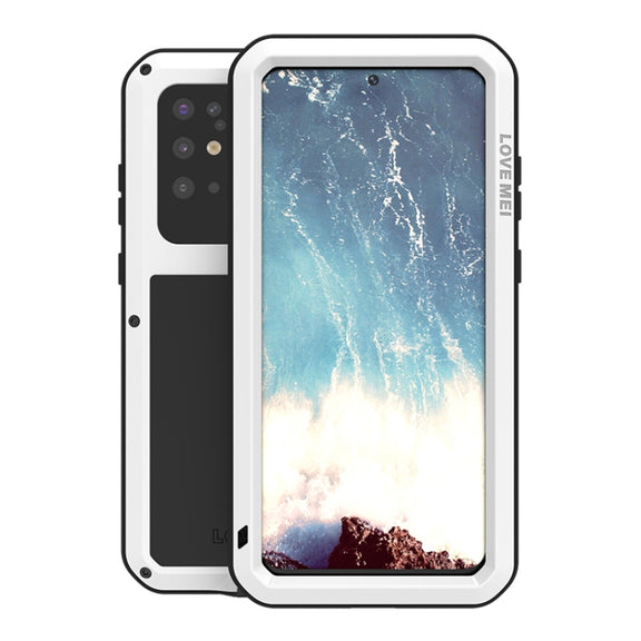 For Galaxy S20 Plus LOVE MEI Metal Shockproof Water-resistant Dustproof Protective Case(White)