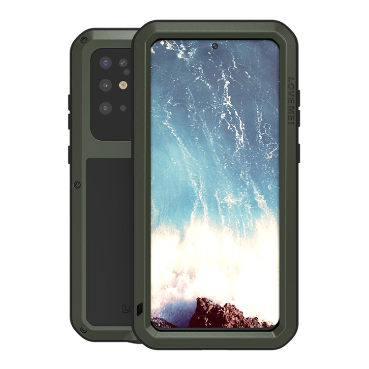 For Galaxy S20 Plus LOVE MEI Metal Shockproof Water-resistant Dustproof Protective Case(Army Green)