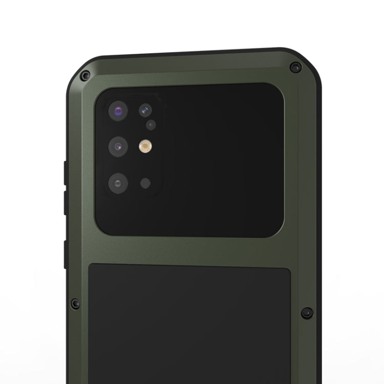 For Galaxy S20 Plus LOVE MEI Metal Shockproof Water-resistant Dustproof Protective Case(Army Green)