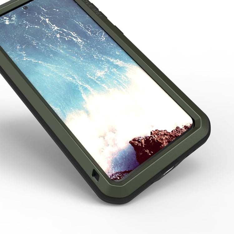 For Galaxy S20 Plus LOVE MEI Metal Shockproof Water-resistant Dustproof Protective Case(Army Green)