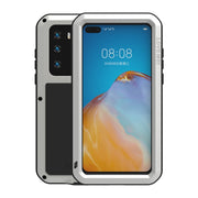 For Huawei P40 LOVE MEI Metal Shockproof Water-resistant Dustproof Protective Case(Silver)