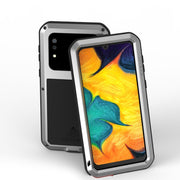 For Galaxy A30 LOVE MEI Metal Shockproof Water-resistant Dustproof Protective Case(Silver)