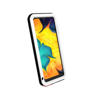 For Galaxy A30 LOVE MEI Metal Shockproof Water-resistant Dustproof Protective Case(White)