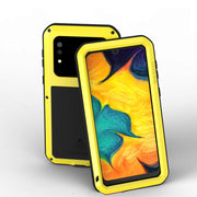 For Galaxy A30 LOVE MEI Metal Shockproof Water-resistant Dustproof Protective Case(Yellow)