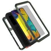 For Galaxy A30 LOVE MEI Metal Shockproof Water-resistant Dustproof Protective Case(Army Green)