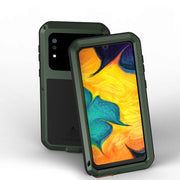 For Galaxy A30 LOVE MEI Metal Shockproof Water-resistant Dustproof Protective Case(Army Green)