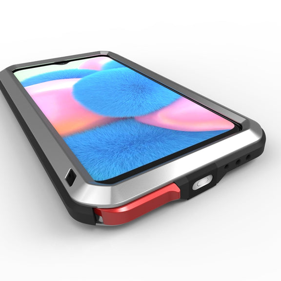 For Galaxy A30s LOVE MEI Metal Shockproof Water-resistant Dustproof Protective Case(Silver)