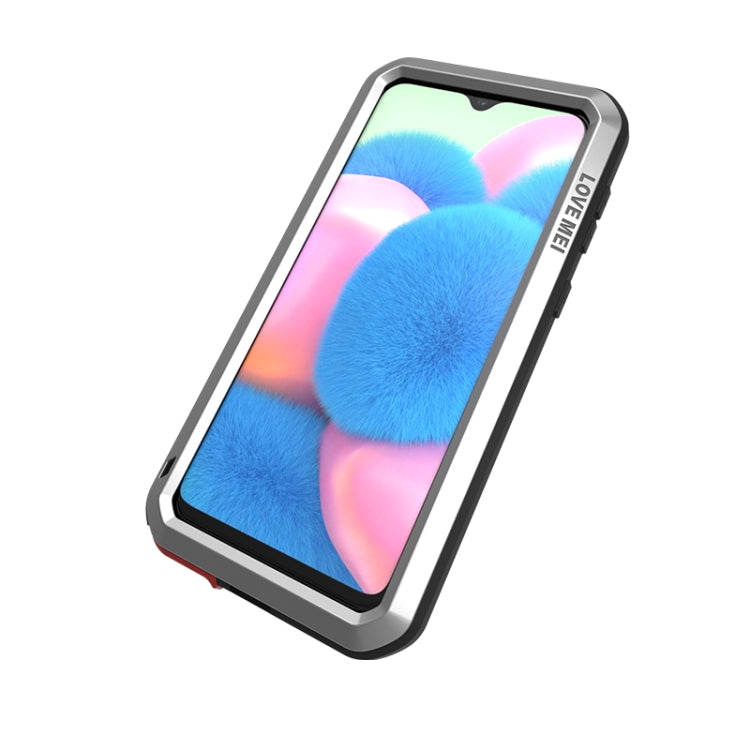 For Galaxy A30s LOVE MEI Metal Shockproof Water-resistant Dustproof Protective Case(Silver)