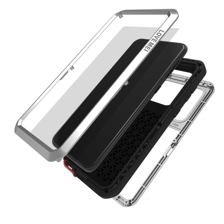 For Galaxy A30s LOVE MEI Metal Shockproof Water-resistant Dustproof Protective Case(Silver)