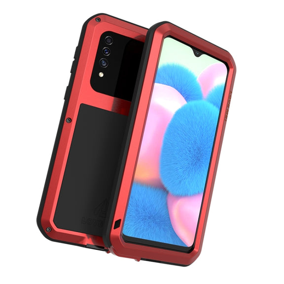 For Galaxy A30s LOVE MEI Metal Shockproof Water-resistant Dustproof Protective Case(Red)