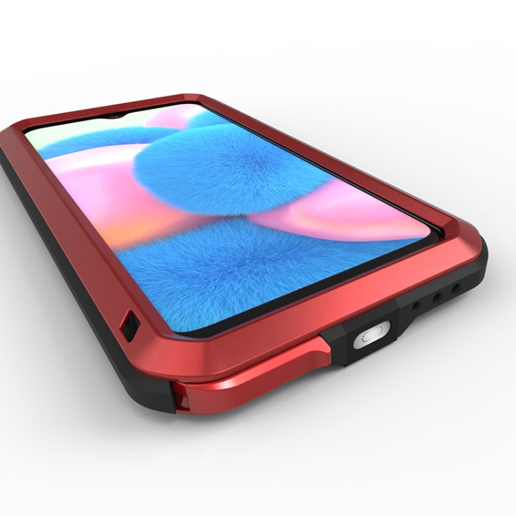 For Galaxy A30s LOVE MEI Metal Shockproof Water-resistant Dustproof Protective Case(Red)