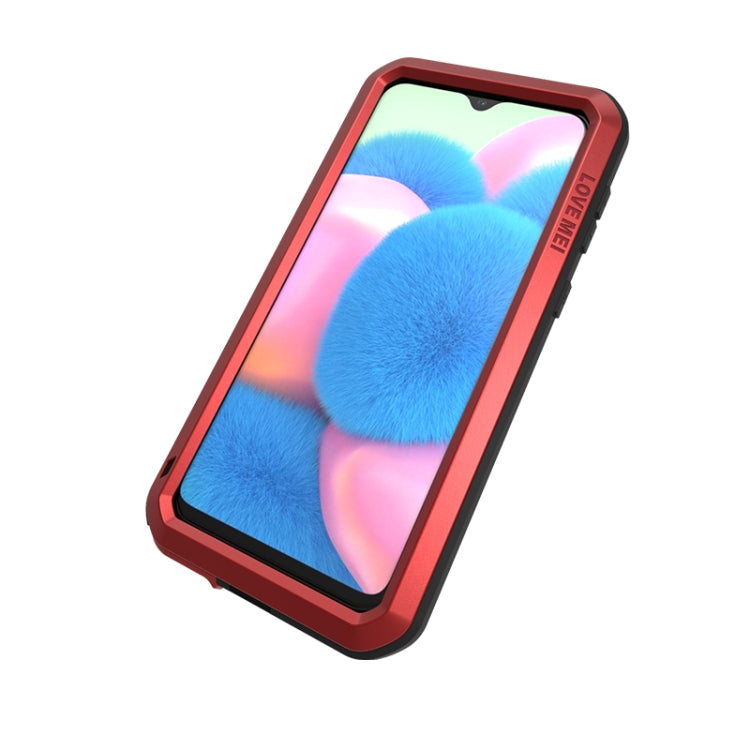 For Galaxy A30s LOVE MEI Metal Shockproof Water-resistant Dustproof Protective Case(Red)