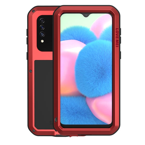 For Galaxy A30s LOVE MEI Metal Shockproof Water-resistant Dustproof Protective Case(Red)
