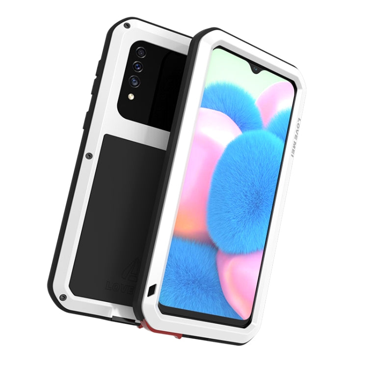 For Galaxy A30s LOVE MEI Metal Shockproof Water-resistant Dustproof Protective Case(White)