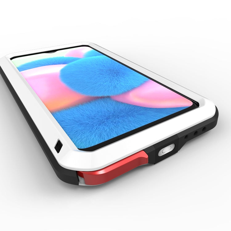 For Galaxy A30s LOVE MEI Metal Shockproof Water-resistant Dustproof Protective Case(White)