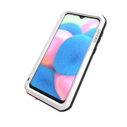 For Galaxy A30s LOVE MEI Metal Shockproof Water-resistant Dustproof Protective Case(White)