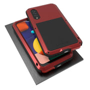For Galaxy A50s LOVE MEI Metal Shockproof Water-resistant Dustproof Protective Case(Red)