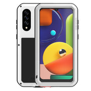 For Galaxy A50s LOVE MEI Metal Shockproof Water-resistant Dustproof Protective Case(White)