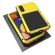 For Galaxy A50s LOVE MEI Metal Shockproof Water-resistant Dustproof Protective Case(Yellow)