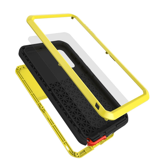 For Galaxy A50s LOVE MEI Metal Shockproof Water-resistant Dustproof Protective Case(Yellow)