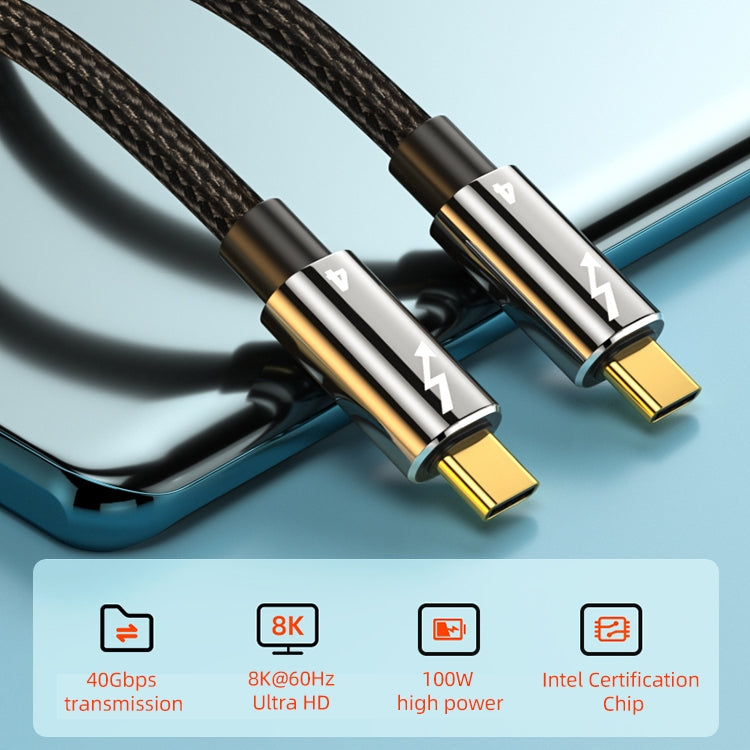 100W Type-C to Type-C Compatible Thunderbolt 4 Full-function Data Cable, Length:0.5m