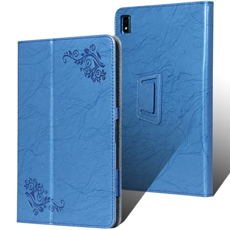 For TCL 10 TabMax 4G Printed Leather Tablet Case with Holder(Blue)