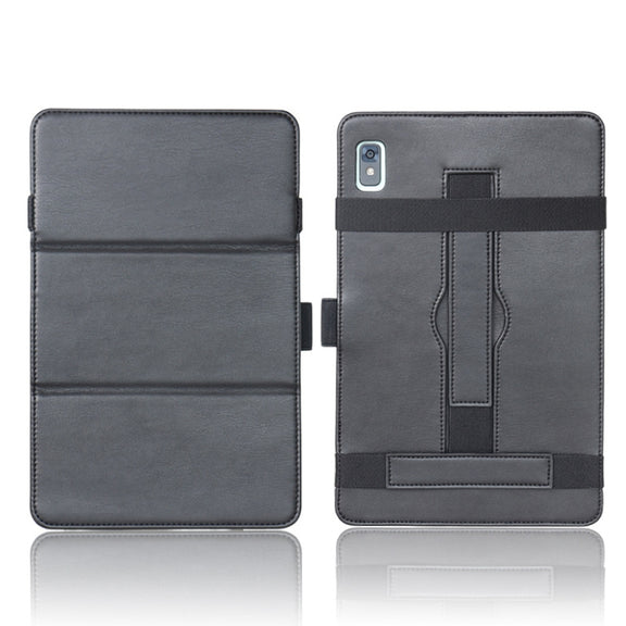 For TCL 10 TabMax 4G Detachable Horizontal Flip Leather Case with Holder & Bandage(Black)